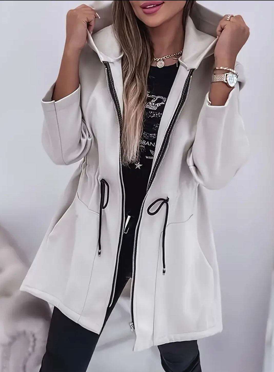 Drawstring Waist Jacket